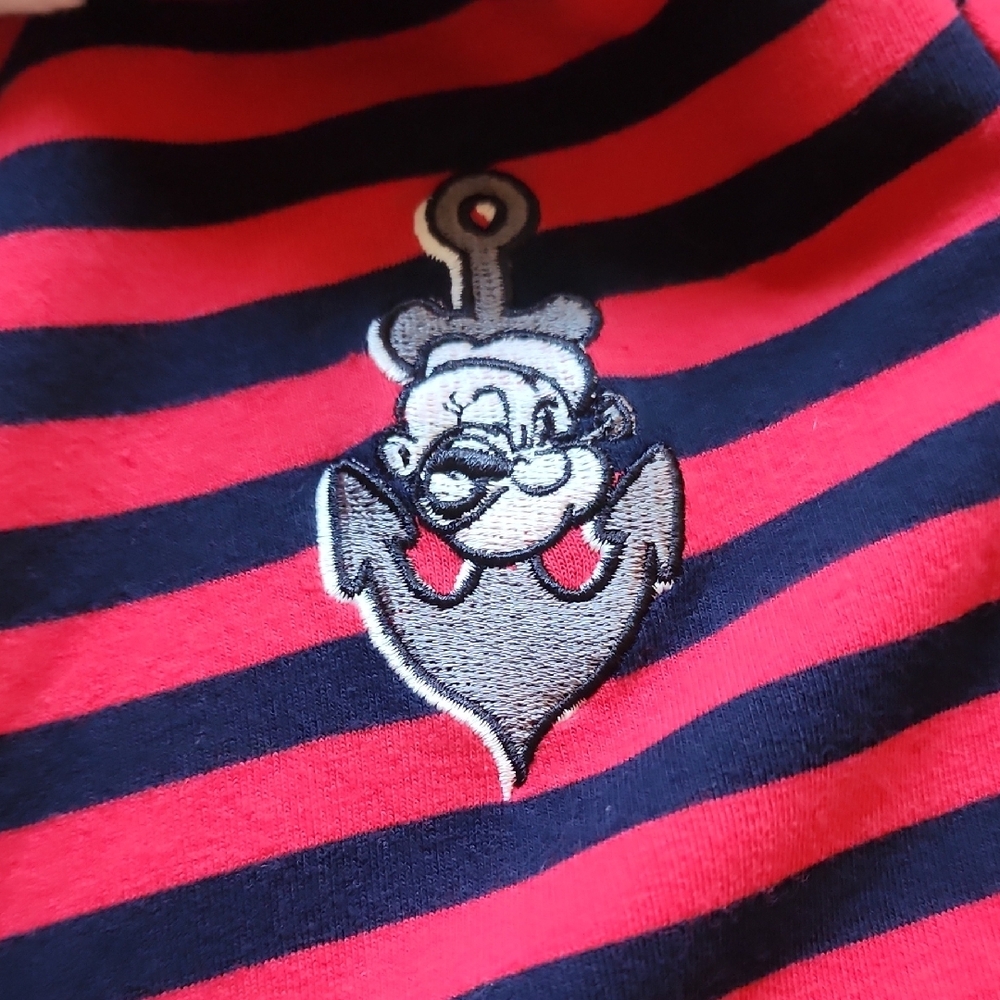 Popeye x Unique Vintage Red & Black Striped Retro Fit & Flare Dress - Picture 11 of 11